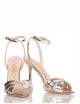 High heel ankle strap sandal PEAK 90 in mirror leather platinum