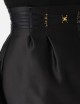 Miniskirt in duchess satin with elastic straps black