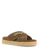 Criss-cross sandal metal stitching Nut Brown/Pink Sand