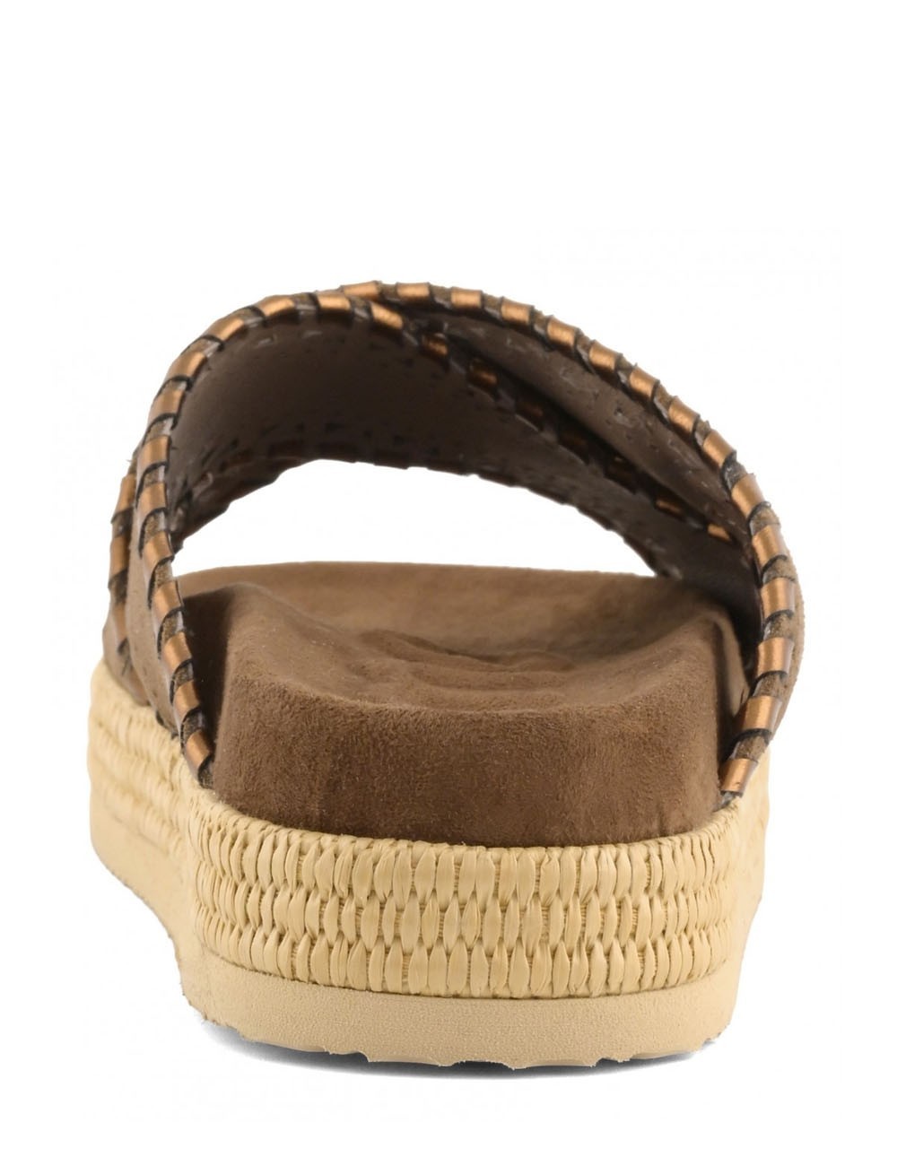 Criss-cross sandal metal stitching Nut Brown/Pink Sand