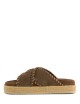 Criss-cross sandal metal stitching Nut Brown/Pink Sand