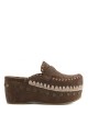 Clog leather overstitching Deep Brown