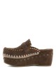 Clog leather overstitching marrone scuro