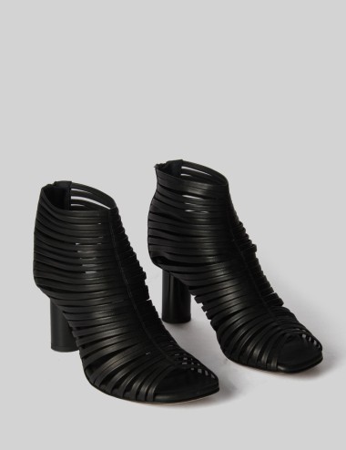 Tronchetto Daphine in pelle nero