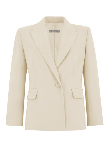 Jacket with peak lapels in cady shell