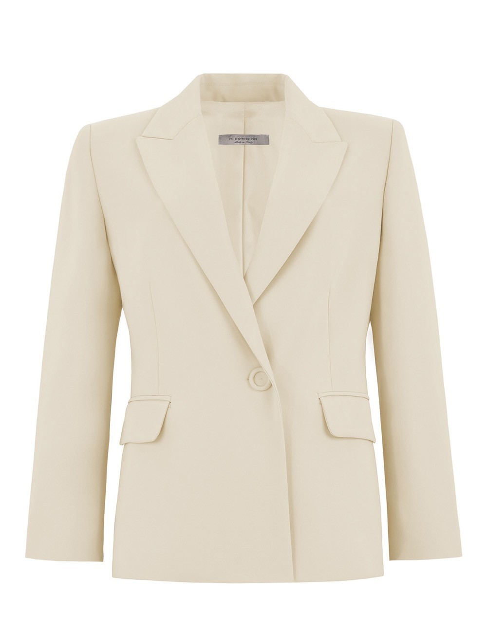 Jacket with peak lapels in cady shell