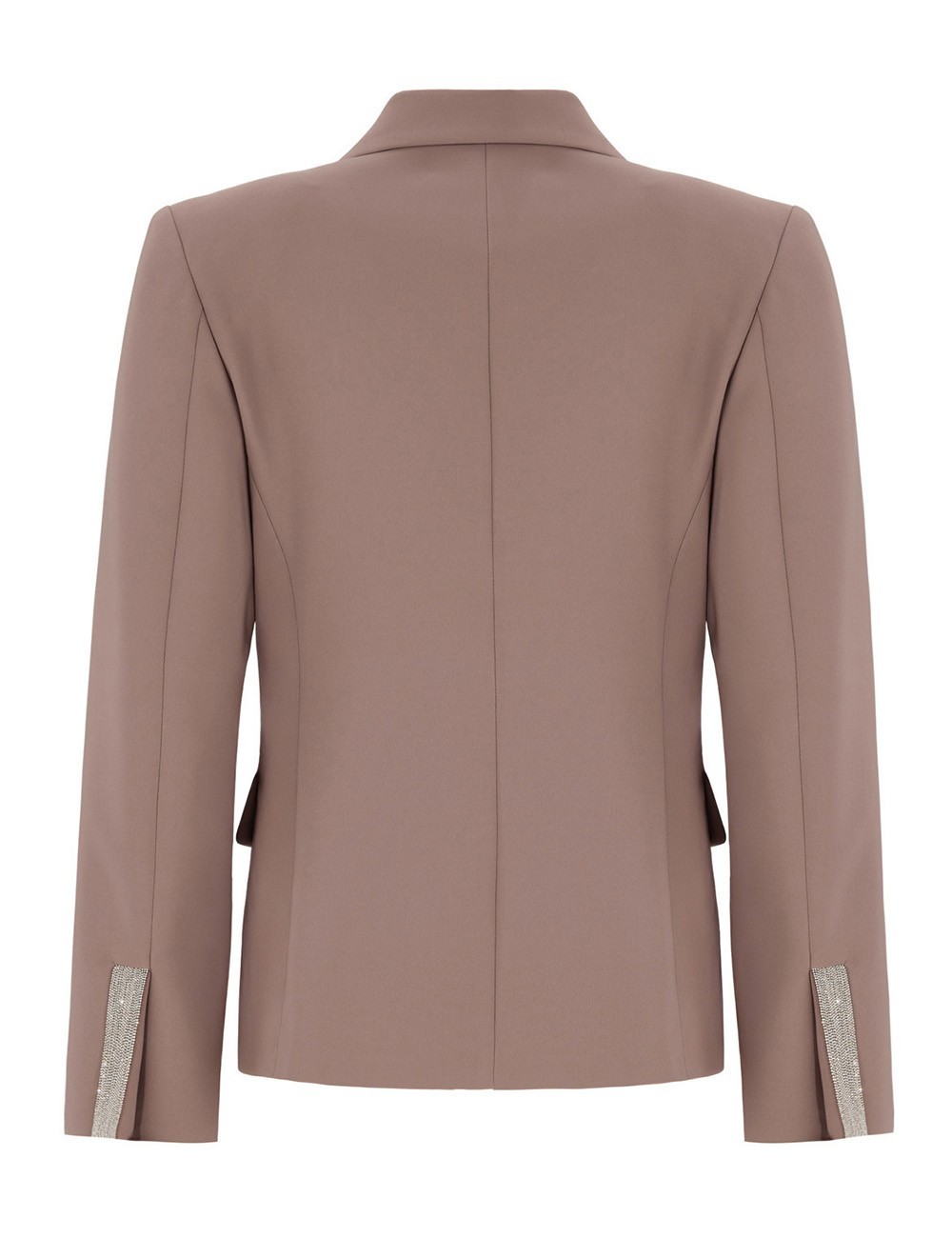 Jacket with peak lapels in cady mocha