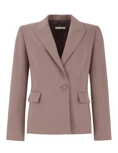 Jacket with peak lapels in cady mocha