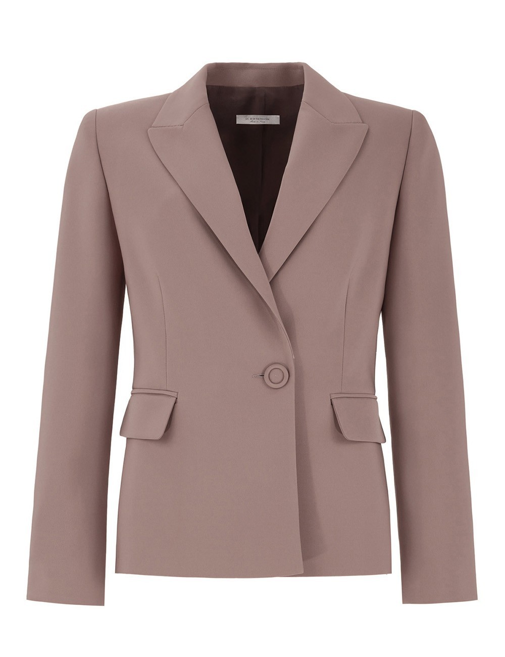 Jacket with peak lapels in cady mocha