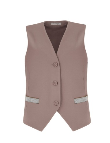 Cady vest with jewel mocha