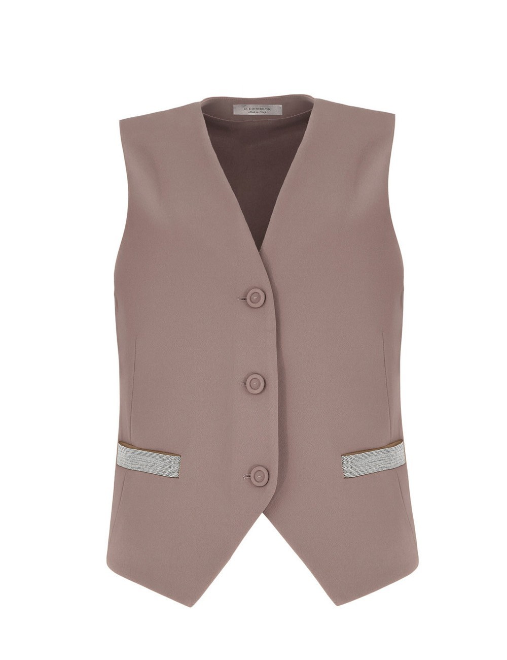 Gilet in cady con gioiello mocha