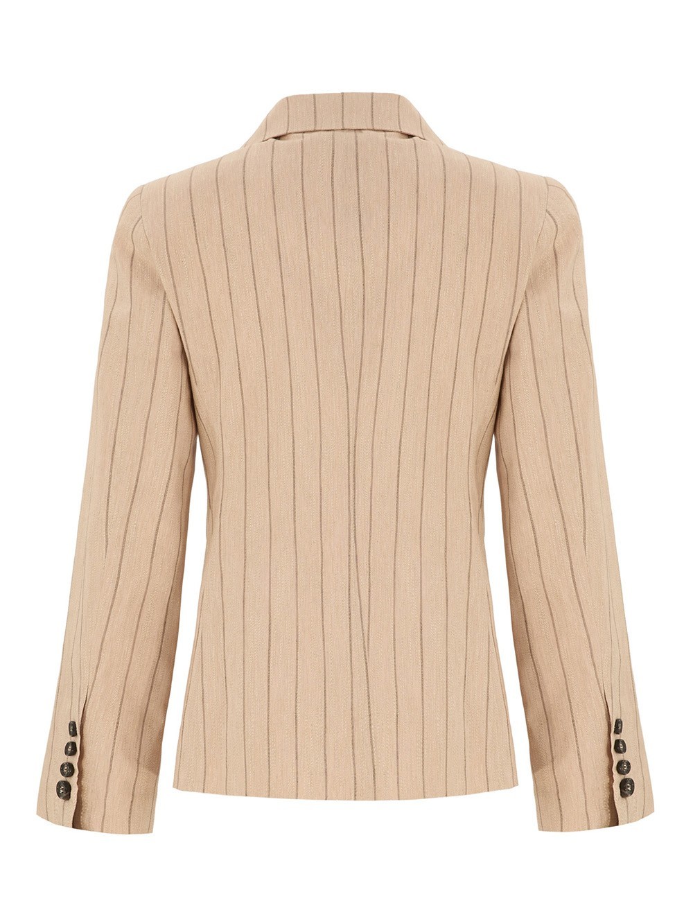 Giacca a doppiopetto con paillettes in lino gessato pesca