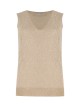 Lux knitted tank top with pointed neckline platimum
