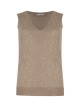 Lux knitted tank top with pointed neckline mocha