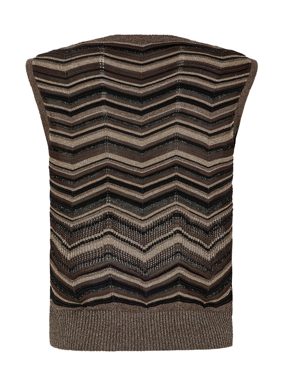 Crop top in maglia chevron cioccolato