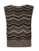 Crop top in maglia chevron cioccolato