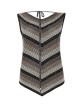 Long top in degradé and sequins with lace black