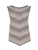 Long top in degradé and sequins with lace mocha