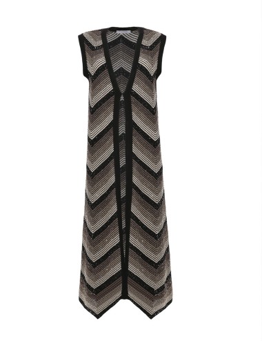 Gradient knitted vest with sequins black