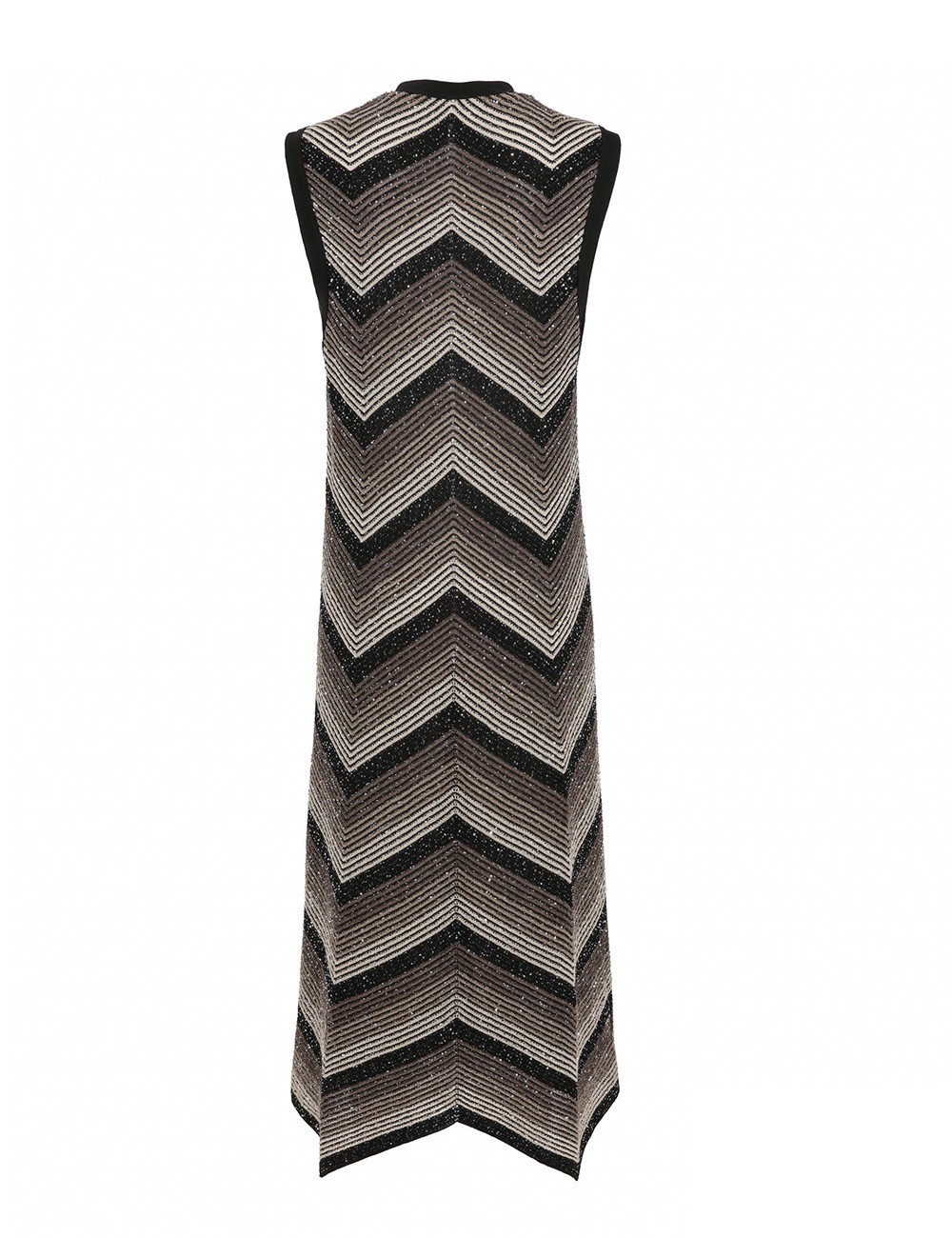 Gilet in maglia degradè con paillettes nero