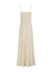 Abito scollato in satin wash avorio