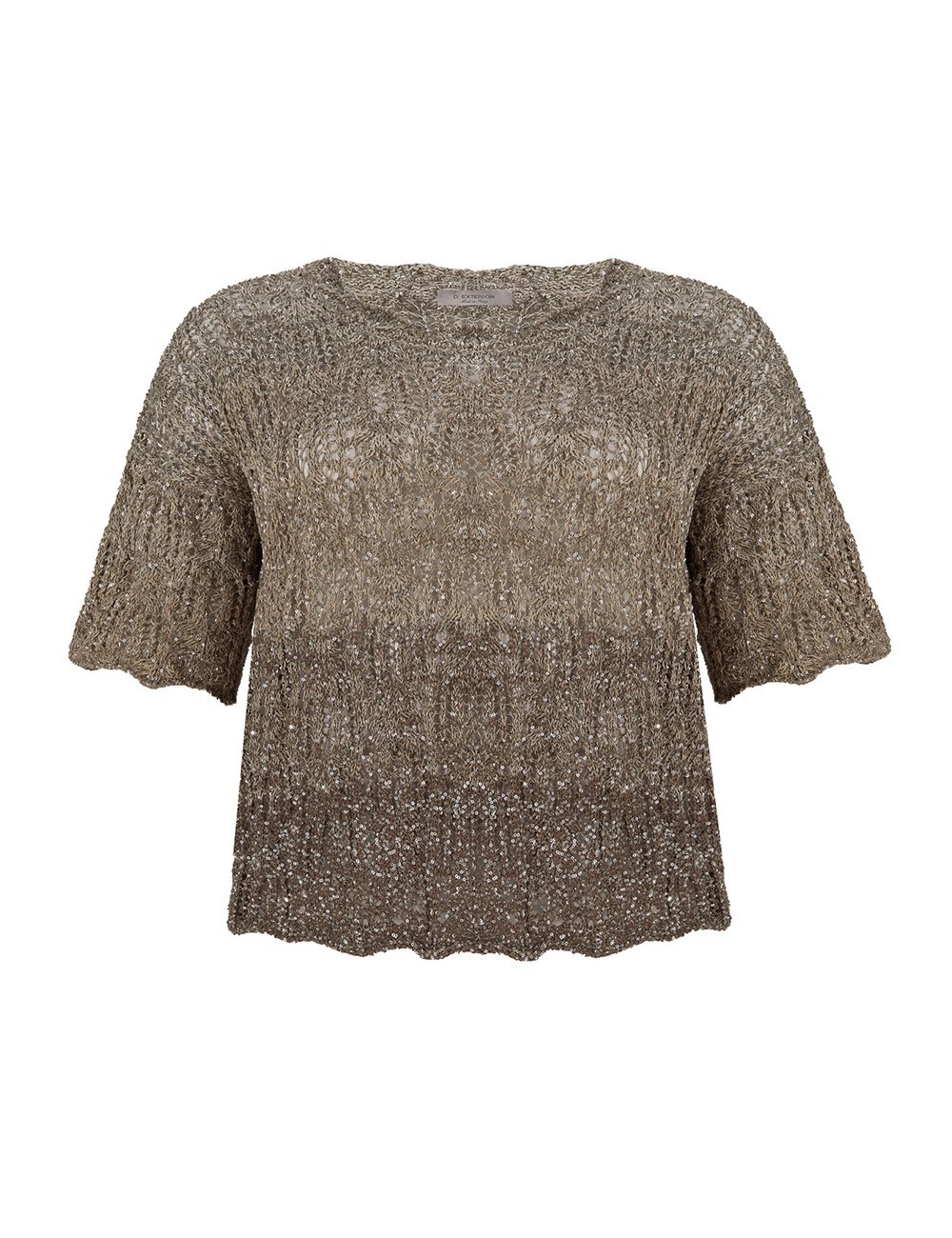 Maglia corta in maglia degradé mocha