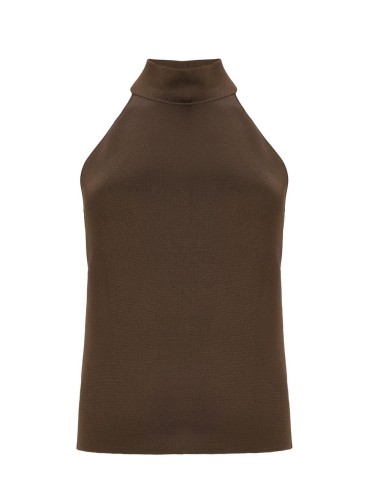 Top in maglia satin cioccolato