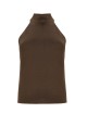 Satin knit top chocolate