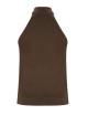 Satin knit top chocolate