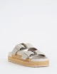 Two-buckle sandal raffia wrapping gesso
