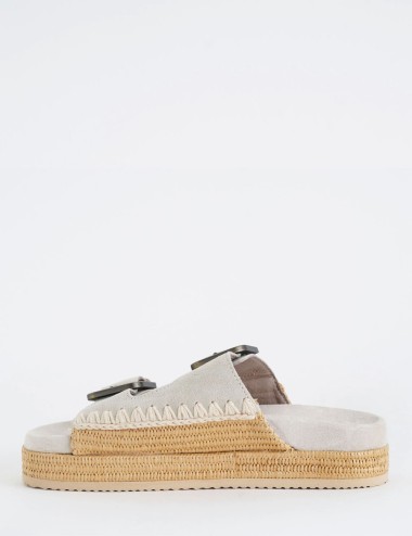 Two-buckle sandal raffia wrapping