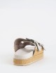 Two-buckle sandal raffia wrapping gesso