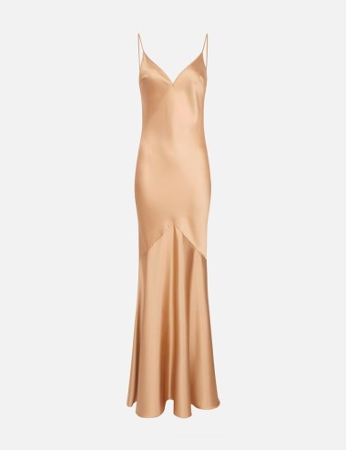 Red Carpet dress in satin fabric sude