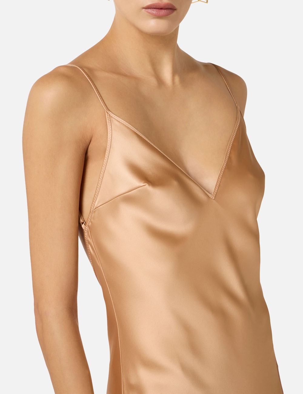 Red Carpet dress in satin fabric sude