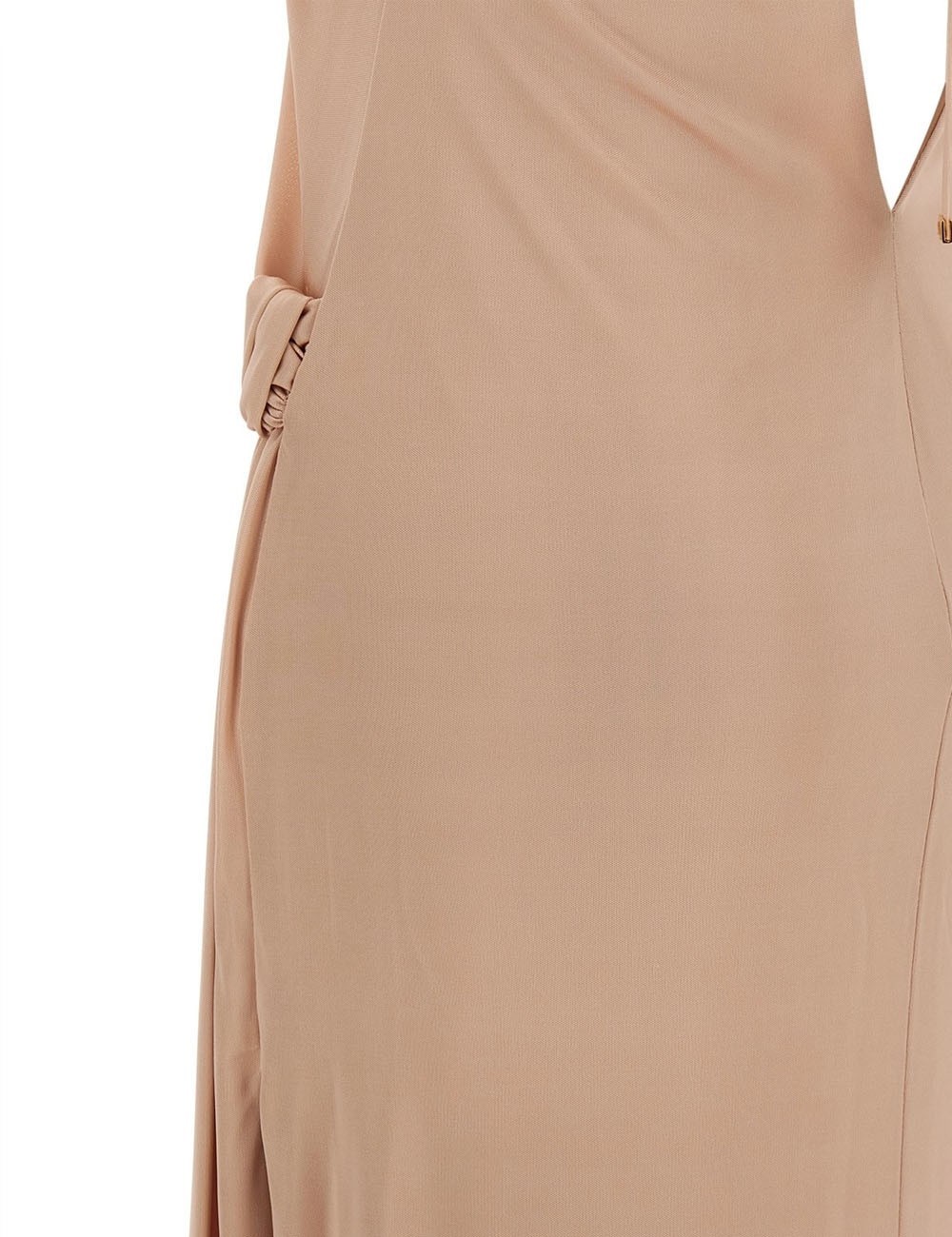 Red Carpet dress in shiny viscose jersey nude