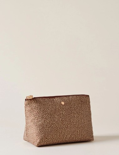 Beauty case busta portatutto beige marrone