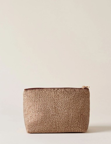 Beauty case busta portatutto beige marrone