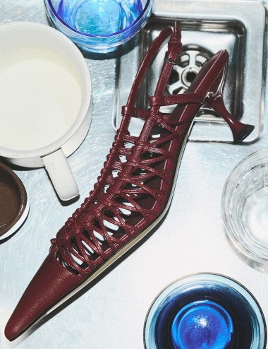 Slingback LULÚ 60 in pelle burgundy