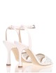 MYA 90 High heel ankle strap sandal in soft nappa leathe ivory
