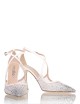 AMY 90 High heel point toe in nappa leather and mesh strass ivory