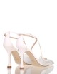 AMY 90 High heel point toe in nappa leather and mesh strass ivory
