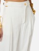 Pantaloni in misto lino con cinturini avorio