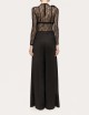 Floral-detail lace bodysuit black