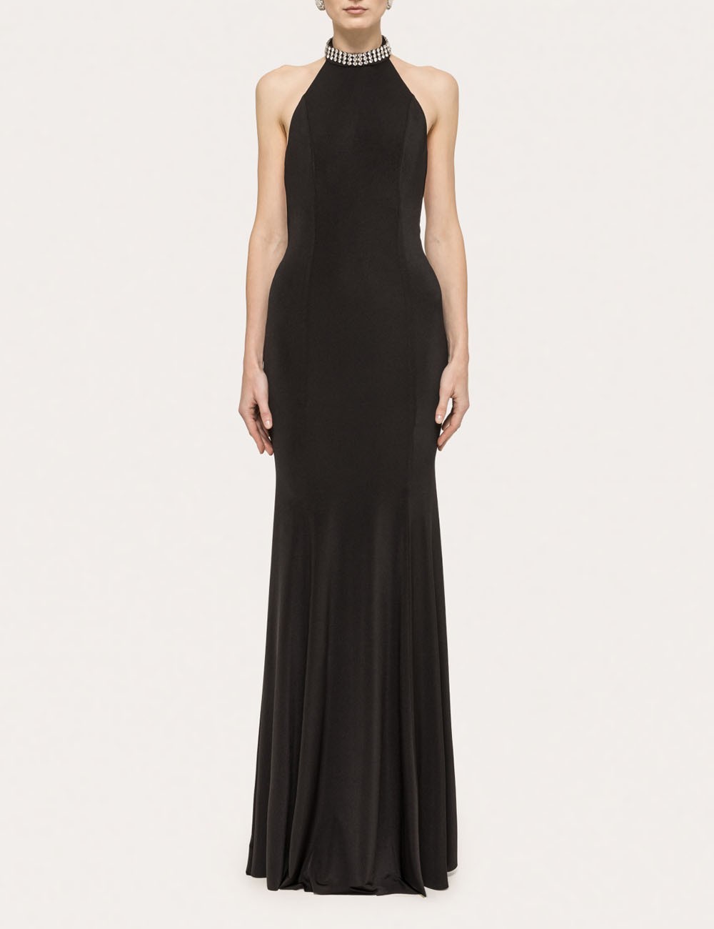 Backless maxi dress black