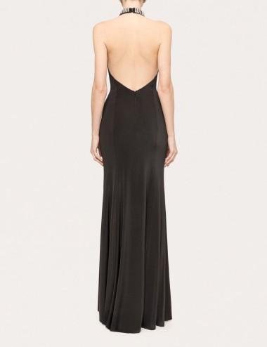 Backless maxi dress black