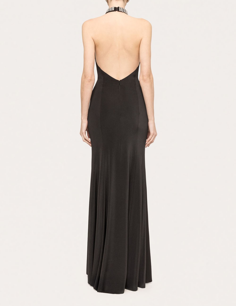 Backless maxi dress black