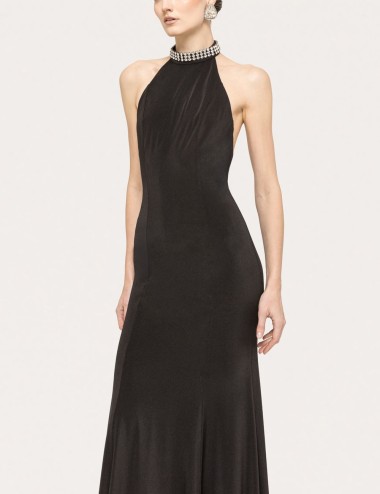 Backless maxi dress black