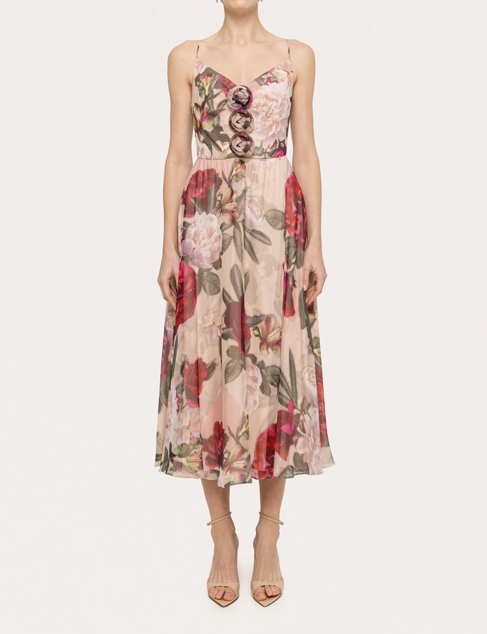 Abito Floral-detail silk midi dress