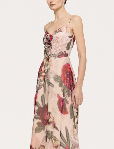 Abito Floral-detail silk midi dress