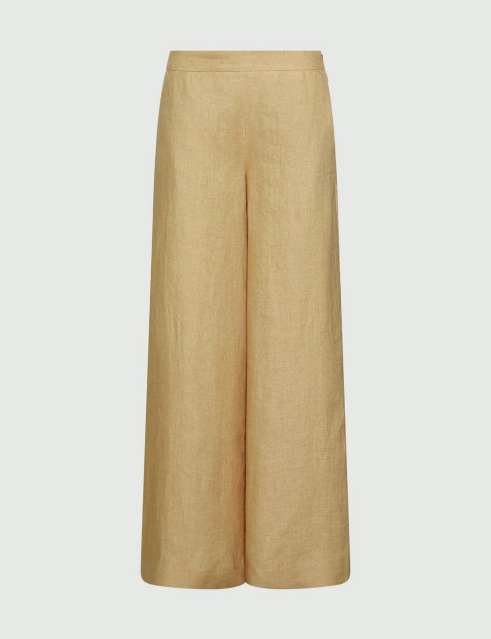 Linen wide-leg trousers kaki